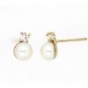 Pendientes perla circon oro amarillo 18K [27-1202-P]