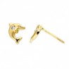 Pendientes delfin pequeño oro amarillo