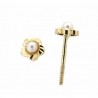 Pendientes perla oro amarillo 18K [27-3388-P]
