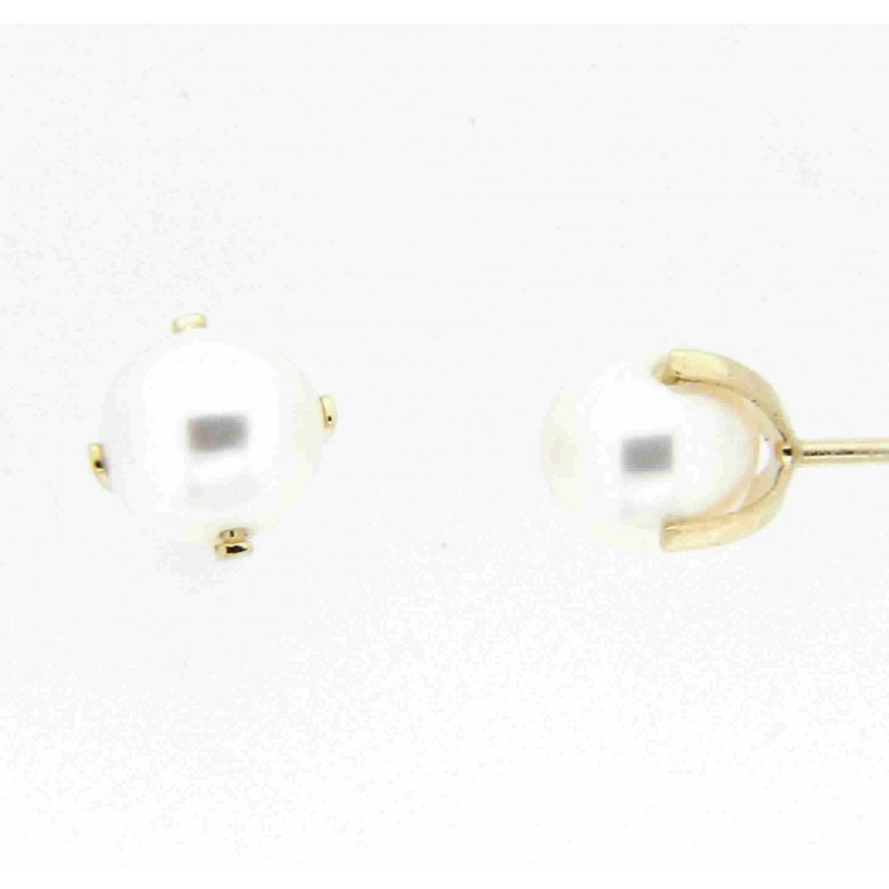 Pendientes perla oro amarillo 18K [27-3571-6-P]