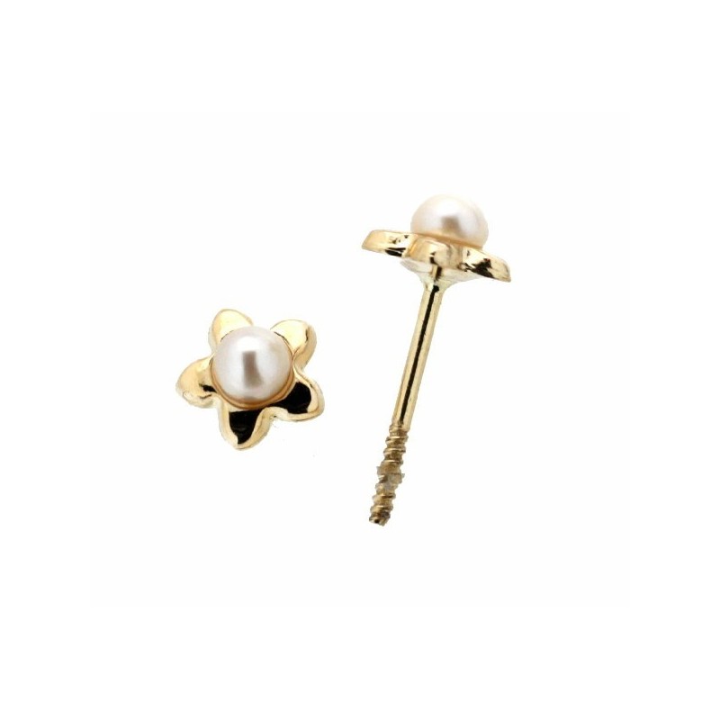 Pendientes perla oro amarillo 18K [27-5706-P]