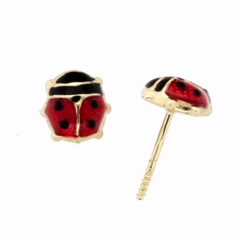 Pendientes mariquita oro amarillo 18K [27-6314-P]