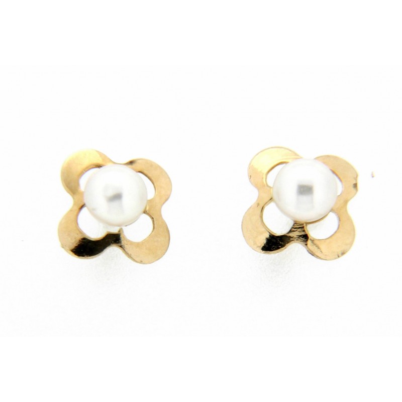 Pendientes perla oro amarillo 18K [18-2888-P]