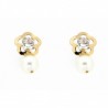 Pendientes perla oro amarillo 18K [27-6418-2P-P]