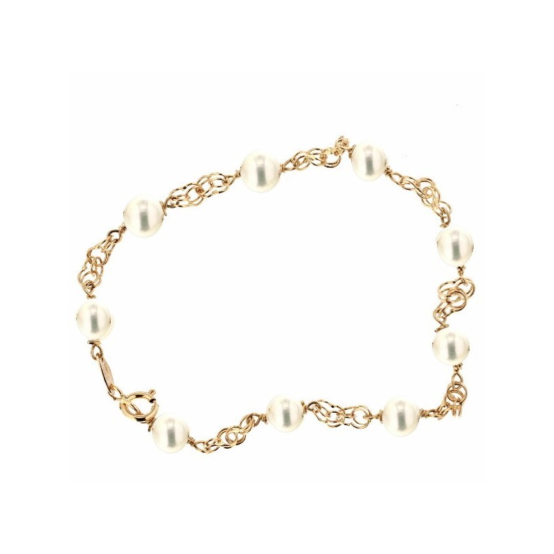 Pulsera hungara perlas comunion oro 18k [27-7746]