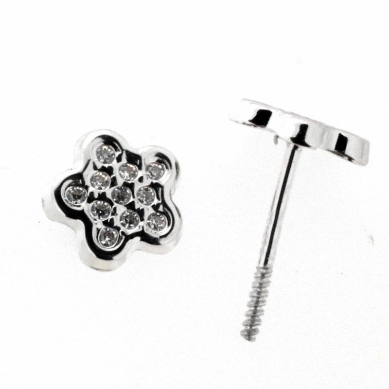 Pendientes oro blanco 18K [27-9060-1-P]