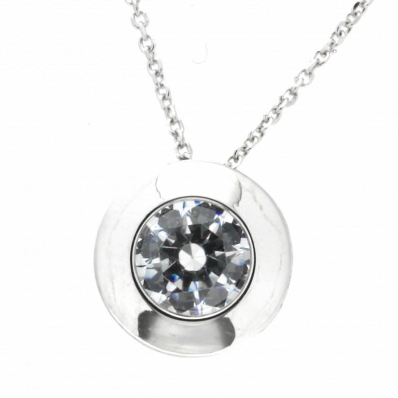 Colgante con cadena oro blanco 18k [27-9370-6b ]