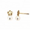 Pendientes perla oro amarillo 18K [2-94-1-P]