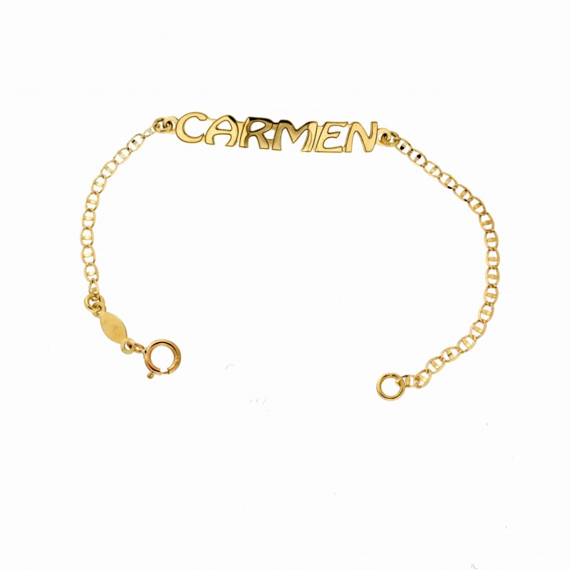 Pulsera nombre bebe oro 18k [2-carmen-bb-0]