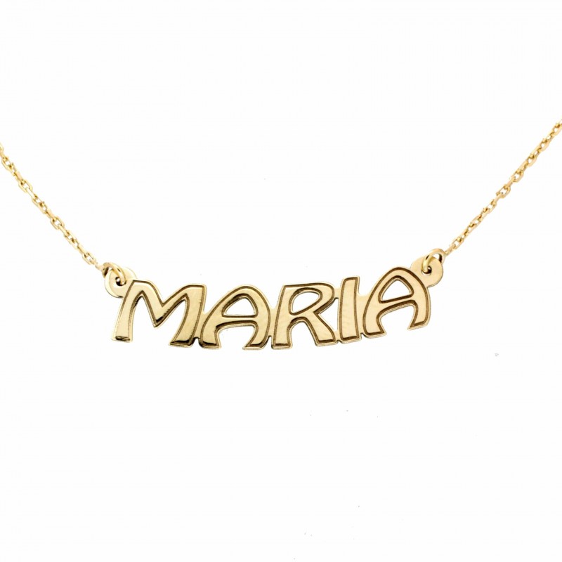Colgante nombre con cadena oro amarillo 18k [2-maria-b-c ]