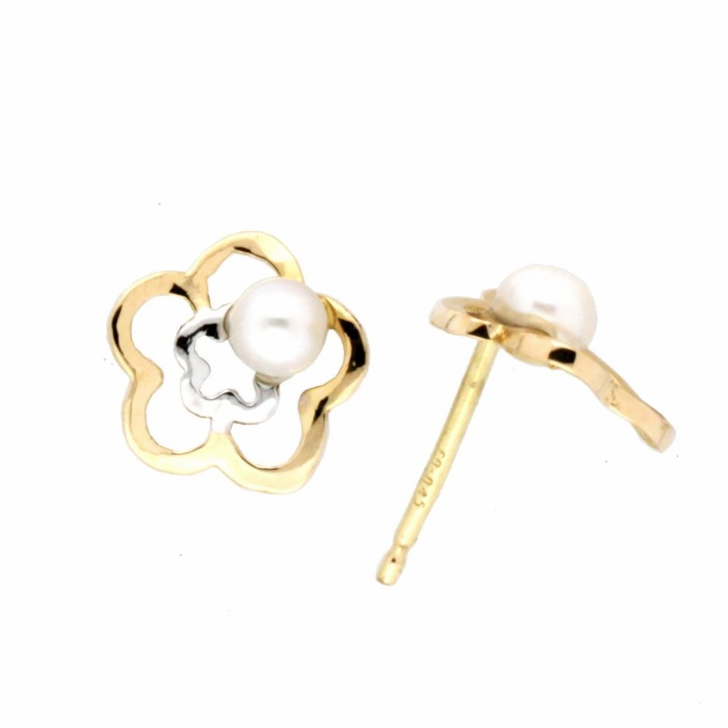 Pendientes perla Oro 18K [30-25938-P]