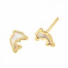 Pendientes delfin nacar oro amarillo