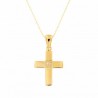 Cruz diamantes con cadena oro de 18k [30-7571]