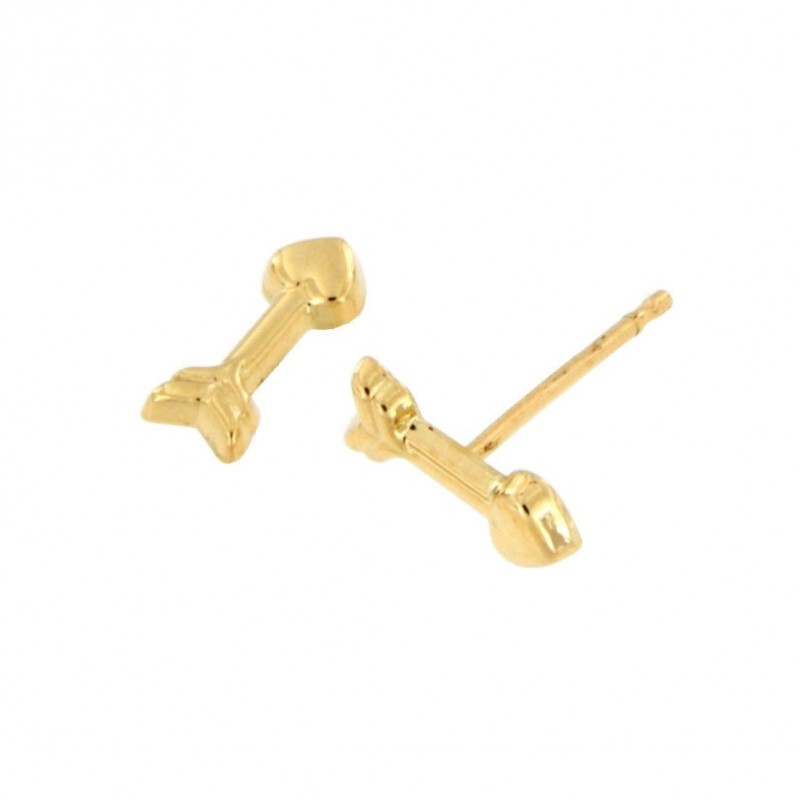 Pendientes flecha corazon oro amarillo 18K [27-11503-P]