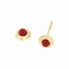 Pendientes coral cerco tallada oro amarillo 18K [27-4294-3C-P]