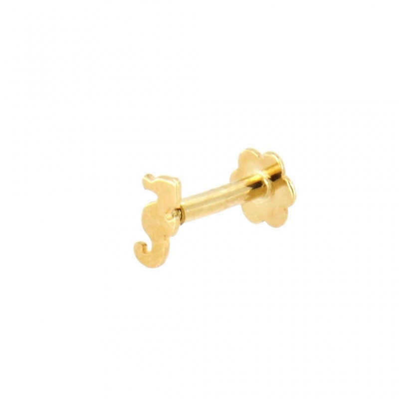 Piercing caballito de mar oro 18 quilates [88-3251]