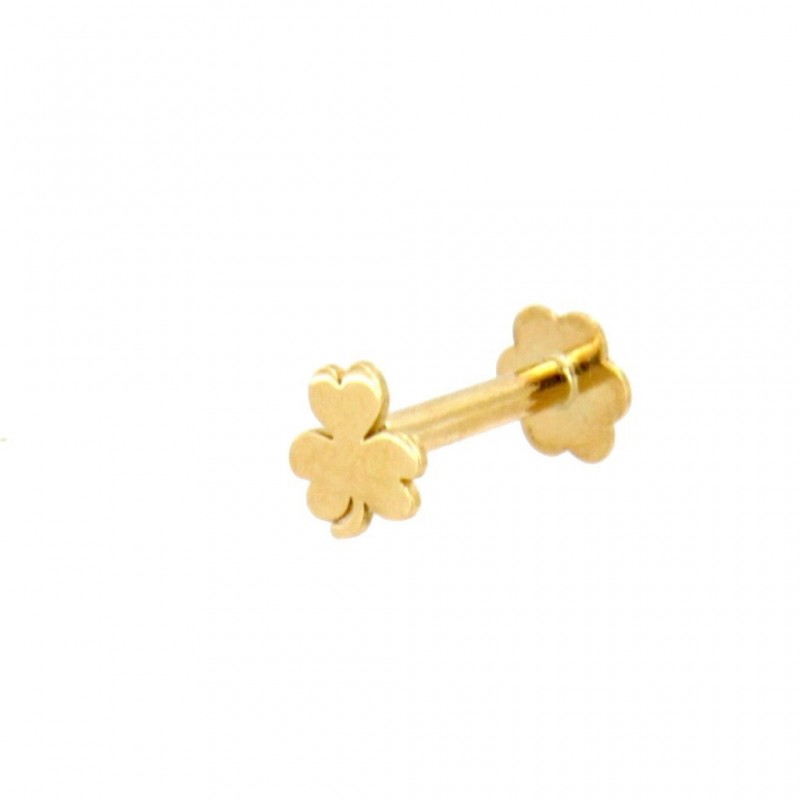 Piercing trebol suerte oro 18 quilates [88-3279]