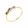 Anillo sortija piedra multicolor oro amarillo, oro 18k [ 88-3487-1-m-s ]