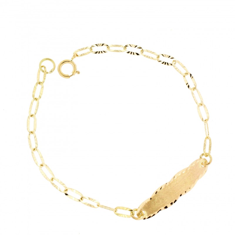 Pulsera chapa bebé oro 18k [20-3508]