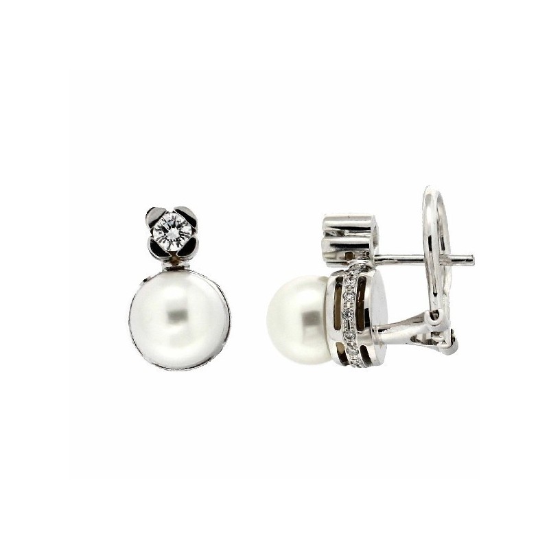 Pendientes diamantes australiana oro blanco 18K [LE-P-112-A-P]