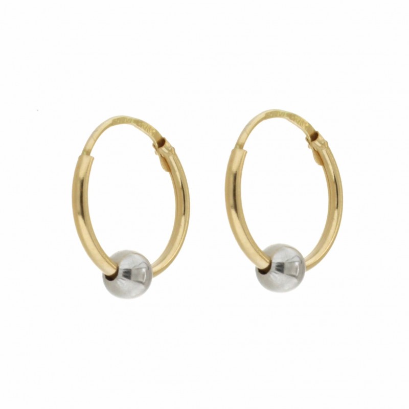 Pendientes aro bola oro 18k [26-6153-b-p]