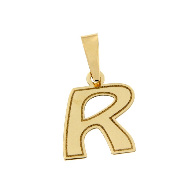 Colgante letra r oro amarillo 18k [do-r-10 ]