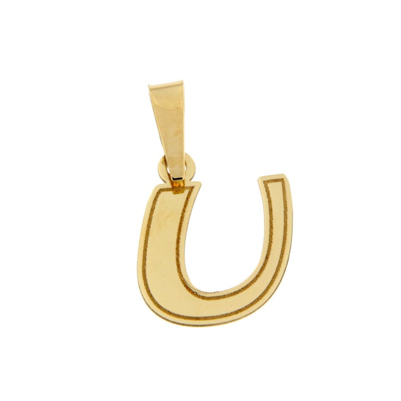 Colgante letra u oro amarillo 18k [do-u-10 ]