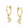 Pendientes aro luna circonitas oro 18k [17-3623-ln-p]
