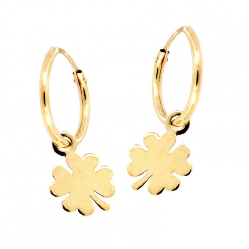 Pendientes aro cuatrebol oro 18k [27-11162-4-p]