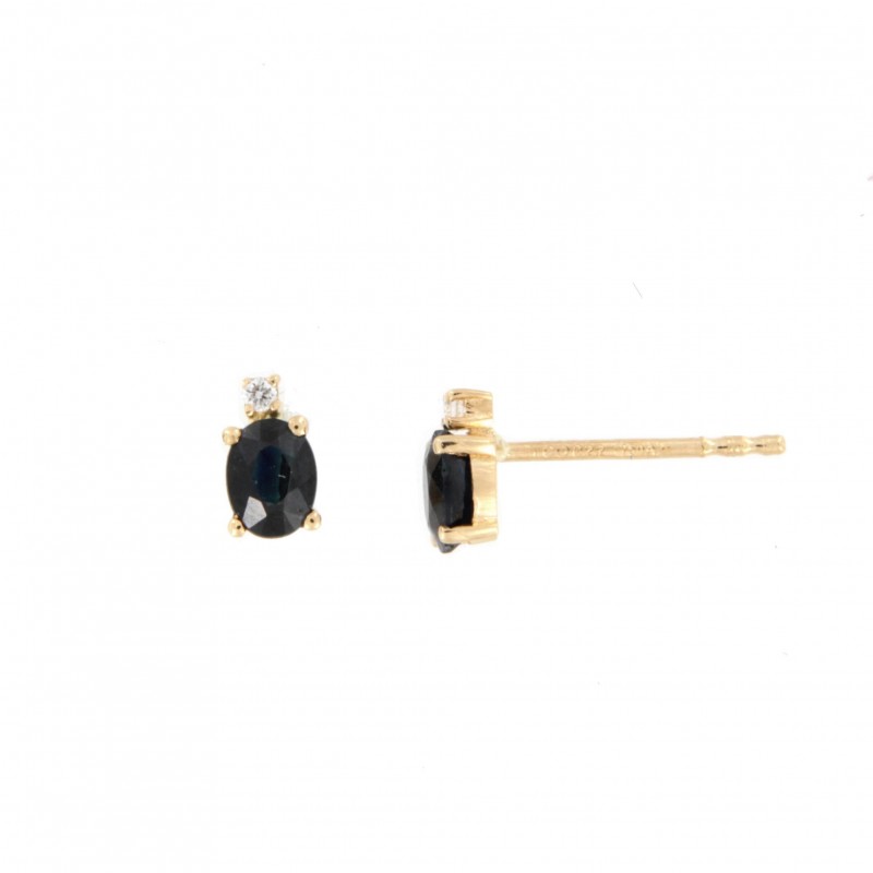 Pendientes diamantes zafiro oro amarillo 18K [60-4514-Z-P]