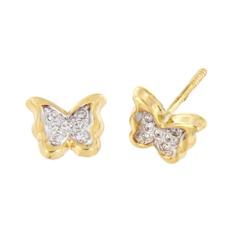 Pendientes mariposa oro amarillo 18K [26-11289-P]