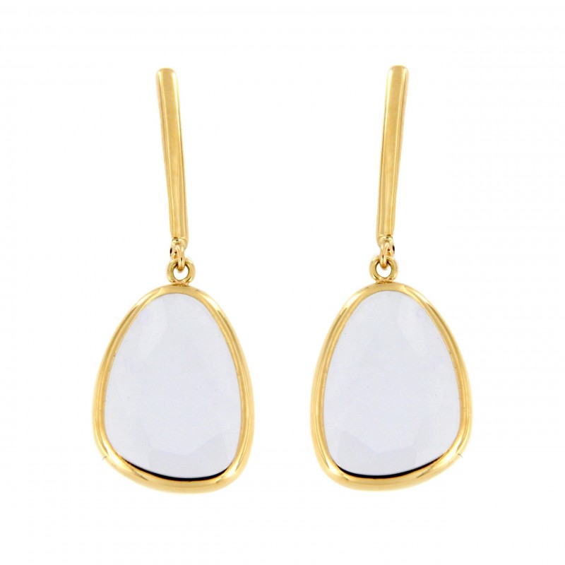 Pendientes calcedonia oro 18k [56-7266-ca-p9-839]