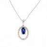 Colgante diamantes zafiro con cadena oro blanco 18k [76-9180021-z ]