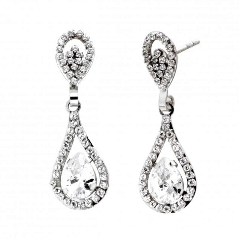 Pendientes oro blanco 18K [35-10635-P]