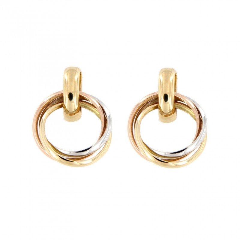 Pendientes oro tricolor oro amarillo 18K [67-3866-P]