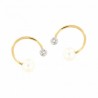 Pendientes diamantes perla oro bicolor Oro 18K [67-4381-P]