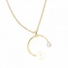 Colgante diamantes perla con cadena oro amarillo 18k [67-4384 ]