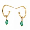 Pendientes aro diamantes esmeralda oro 18k [88-3761-e-p]
