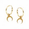 Pendientes aro con luna invertida oro 18k [27-11721-3-p]