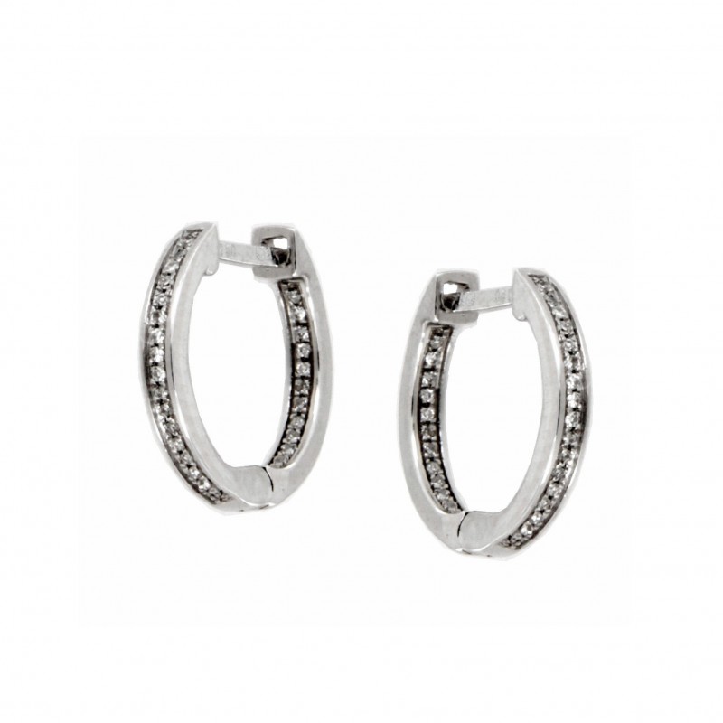 Pendientes diamantes aro oro blanco 18K [80-2280048-P]