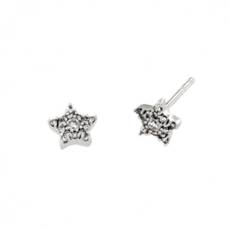 Pendientes diamantes estrella oro blanco 18K [80-2280190-P]