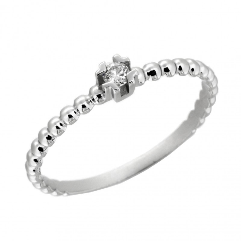 Solitario diamantes oro blanco, oro 18k [ 87-111437-s ]