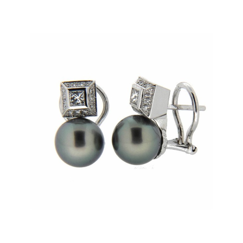 Pendientes diamantes tahiti oro blanco 18K [LE-P-27-T-P]