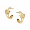 Pendientes aro flor oro 18k [26-11541-p]
