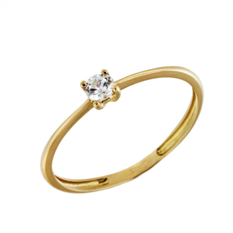 Sortija solitario, oro 18k [ 26-8845-s ]