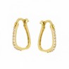 Pendientes aro circonitas cuadrado oro 18k [90-7716-p]