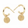 Pendientes aro disco oro 18k [35-10748-10chp]