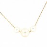 Gargantilla con 3 perlitas, oro 18k [35-2004-42p46]