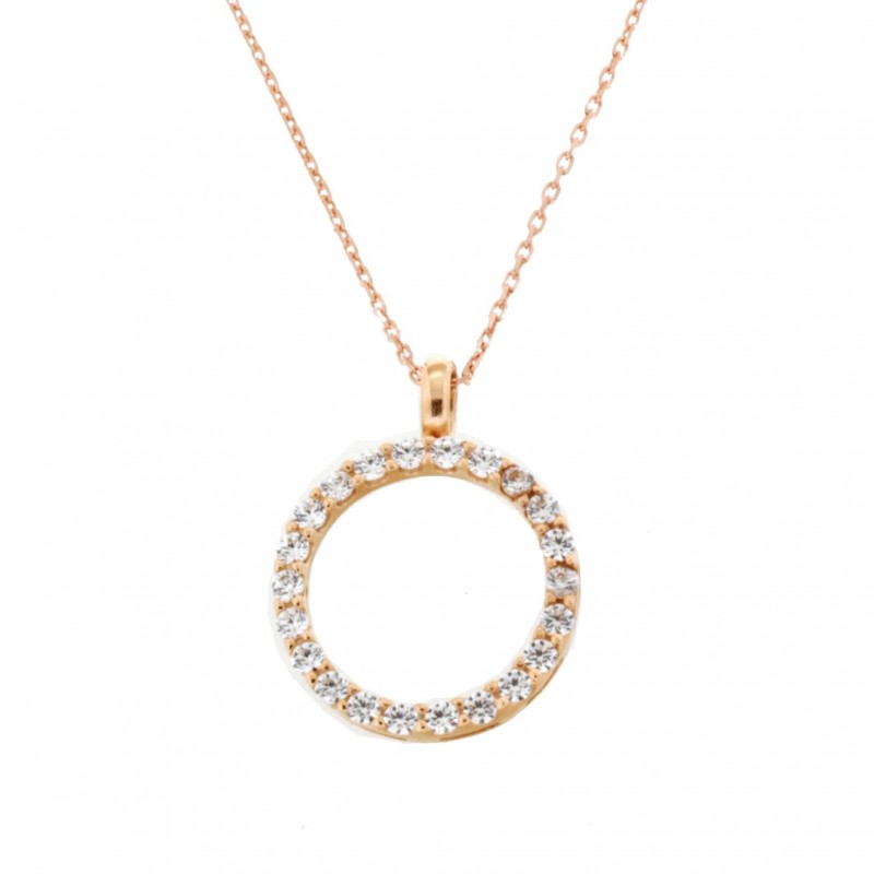 Colgante con cadena oro rosa 18k [51-1004-r]