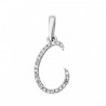 Colgante diamantes letra c oro blanco